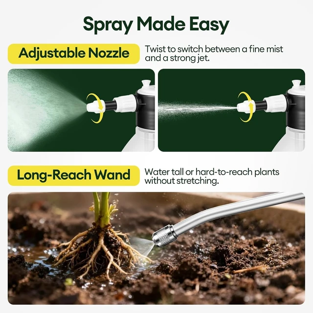 Alt view image 7 of 7 - 50oz Pump Sprayer, Hand Water Spray Bottle