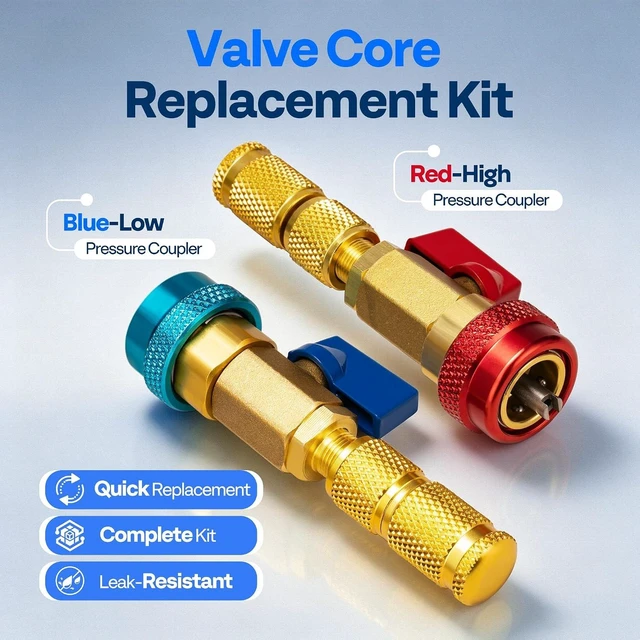 Alt view image 2 of 7 - R134a R1234yf R22 AC Valve Core Quick Remover Installer Tool Set
