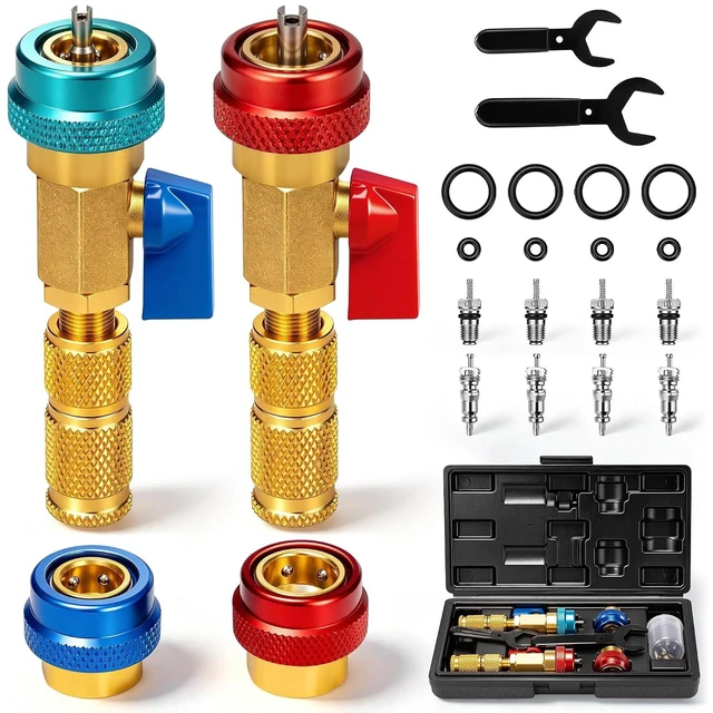Main image of R134a R1234yf R22 AC Valve Core Quick Remover Installer Tool Set