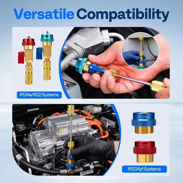 Alt view image 4 of 7 - R134a R1234yf R22 AC Valve Core Quick Remover Installer Tool Set