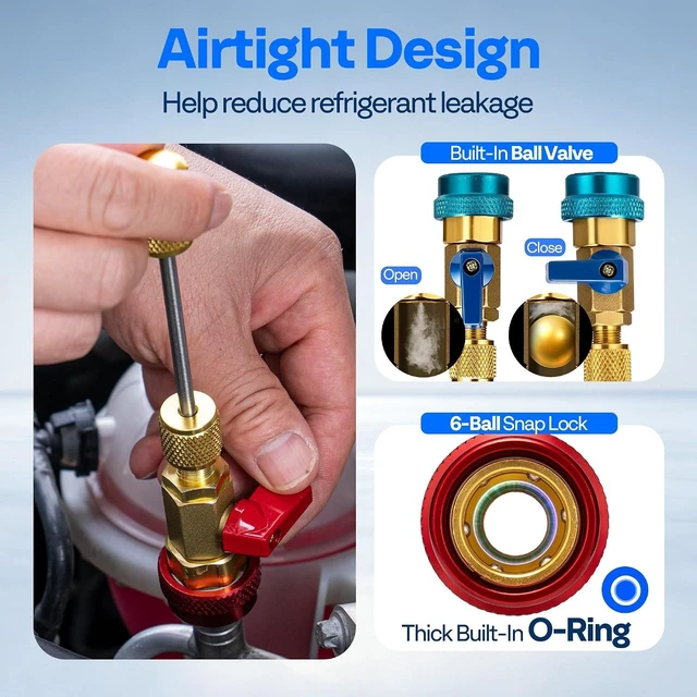 Alt view image 6 of 7 - R134a R1234yf R22 AC Valve Core Quick Remover Installer Tool Set