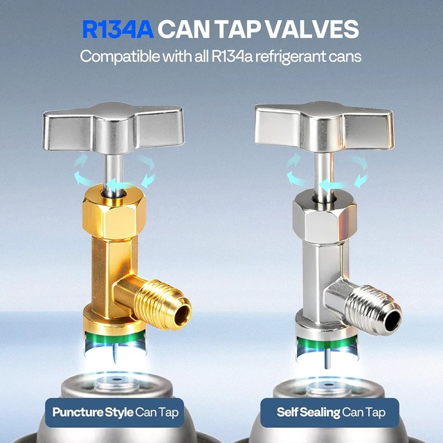 Alt view image 6 of 7 - AC R134a Adapter Tool Kit with Quick Couplers and Can Taps