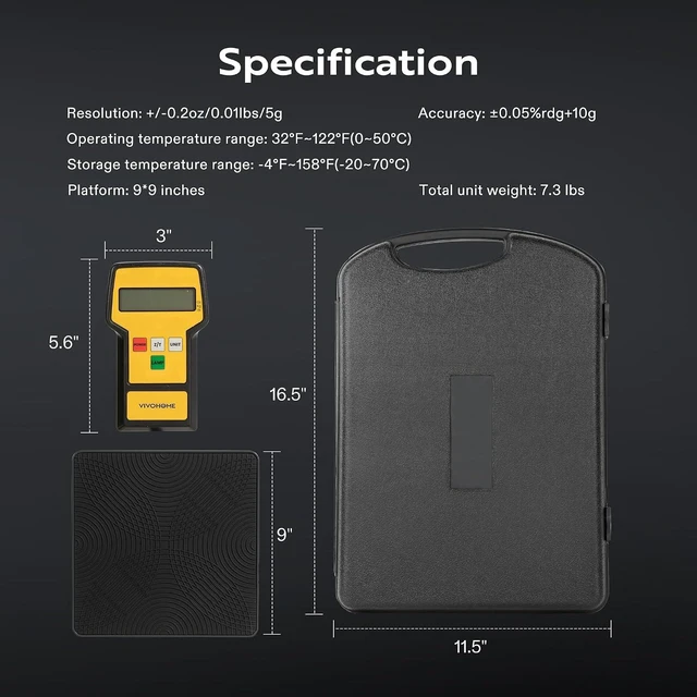 Alt view image 7 of 7 - 220 LBS High Precision Electronic Digital Refrigerant Scale HVAC