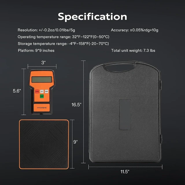 Alt view image 7 of 7 - 220 LBS High Precision Electronic Digital Refrigerant Scale HVAC