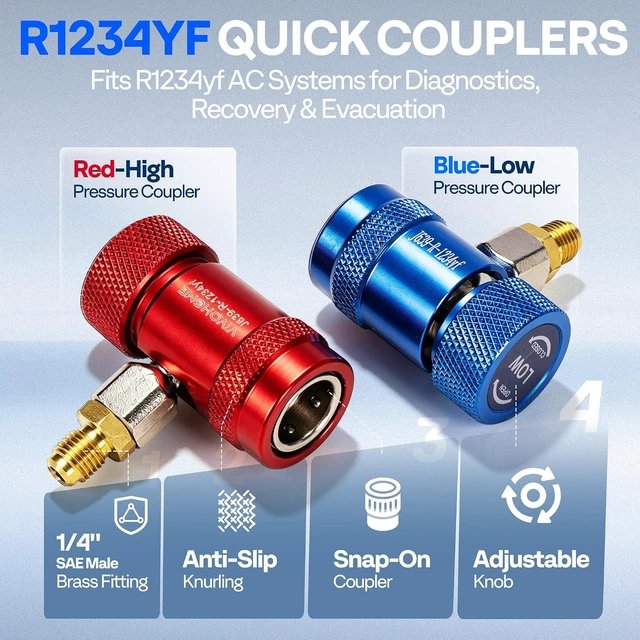 Alt view image 2 of 7 - R1234yf Adapter Tool Kit with Quick Couplers and Can Taps