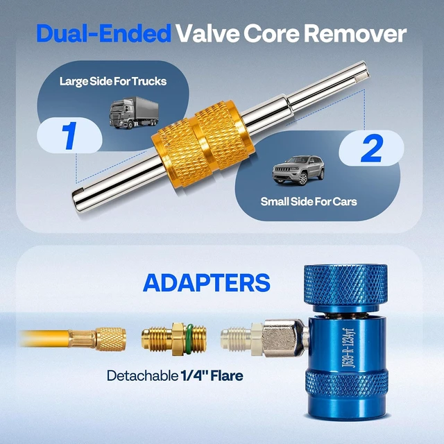 Alt view image 6 of 7 - R1234yf Adapter Tool Kit with Quick Couplers and Can Taps