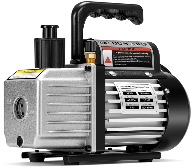 Main image of 110V 1/3 HP 4.5 CFM Single Stage HVAC Vacuum Pump with Oil Bottle