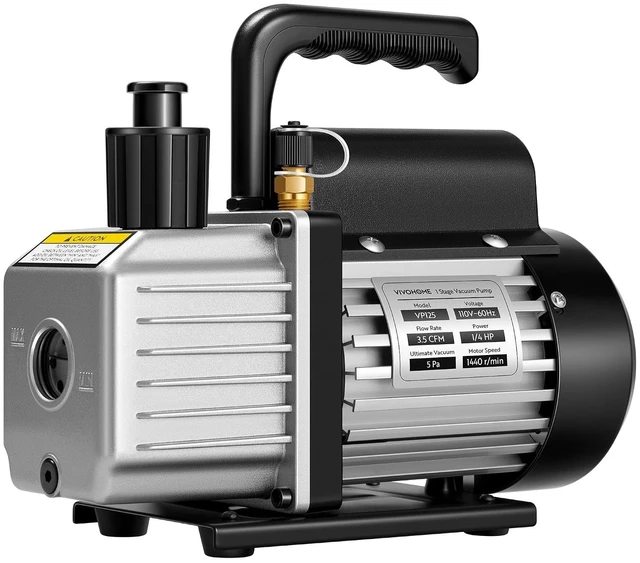 Main image of 110V 1/4 HP 3.5 CFM Single Stage HVAC Vacuum Pump with Oil Bottle
