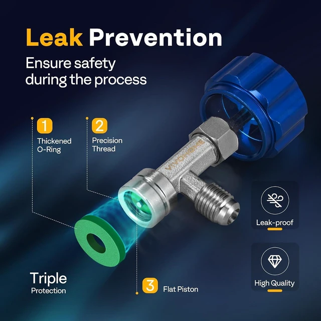 Alt view image 5 of 7 - R1234yf Self Sealing Can Tap Valve with Tank Adapter