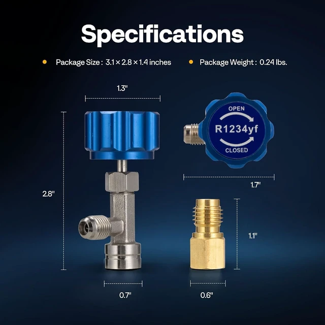 Alt view image 7 of 7 - R1234yf Self Sealing Can Tap Valve with Tank Adapter