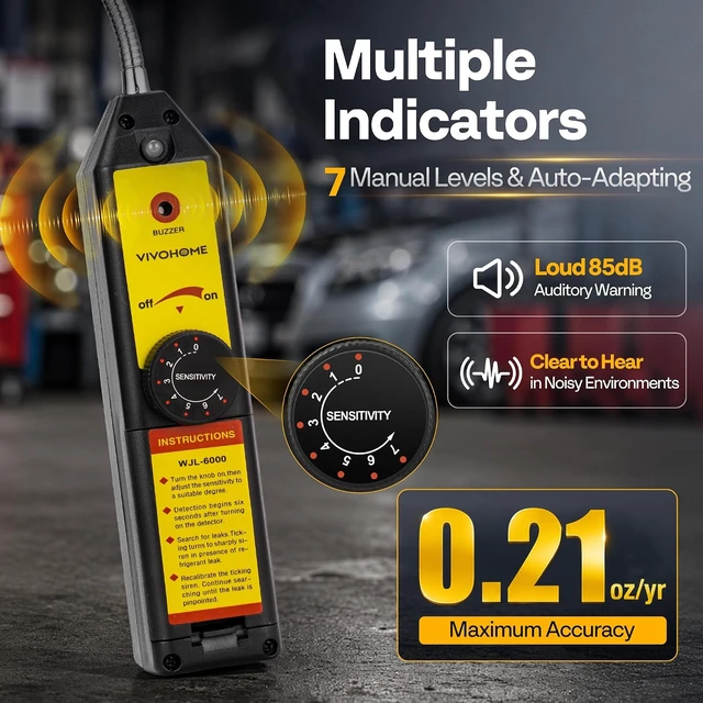 Alt view image 3 of 7 - HVAC Refrigerant Freon Leak Detector with LED Light