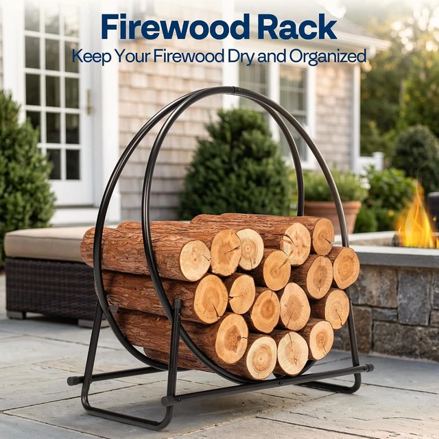 Alt view image 2 of 7 - 32 Inches Firewood Log Rack Hoop(Only Rack)