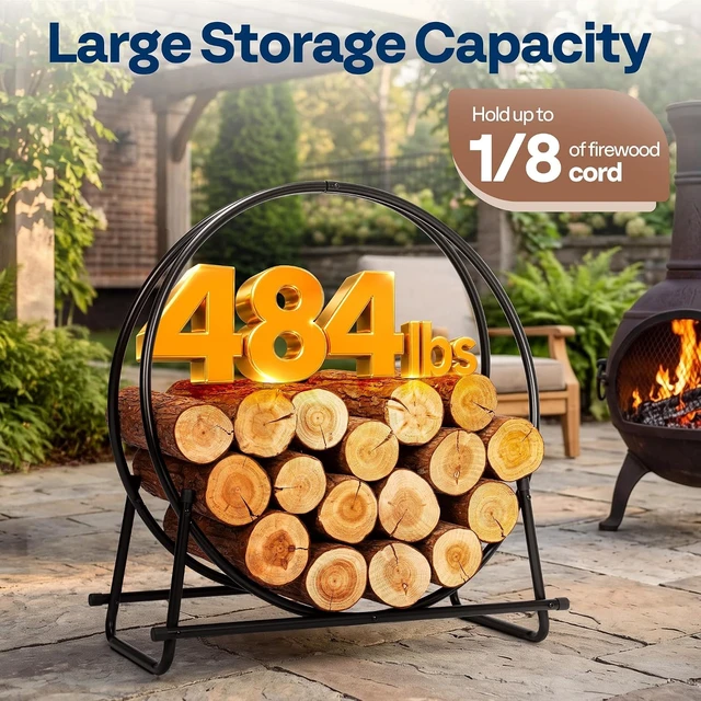 Alt view image 5 of 7 - 32 Inches Firewood Log Rack Hoop(Only Rack)
