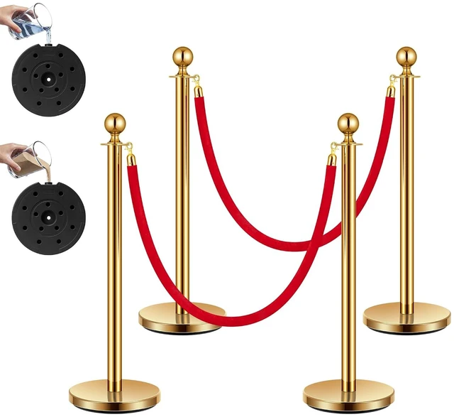 Main image of Gold Stanchions and Velvet Ropes, 5 Feet Ropes and 39 Inch Posts