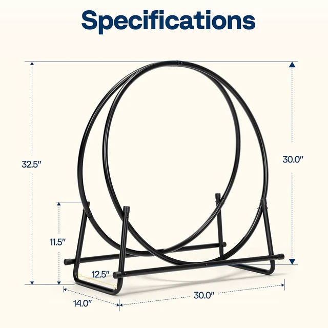 Alt view image 7 of 7 - 32 Inches Firewood Log Rack Hoop(Only Rack)