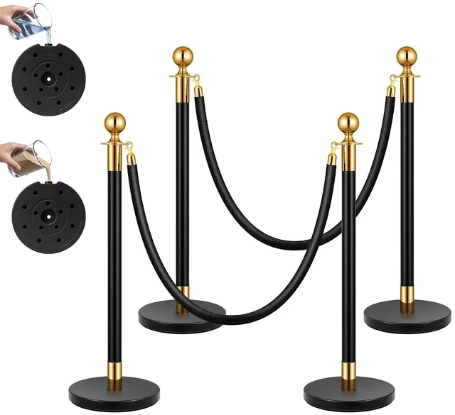 Main image of Black Stanchions and Velvet Ropes, 5 Feet Ropes and 39 Inch Posts