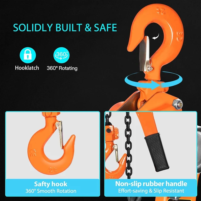 Alt view image 5 of 7 - Lever Chain Hoist 3/4 Ton 1650 Lbs Capacity
