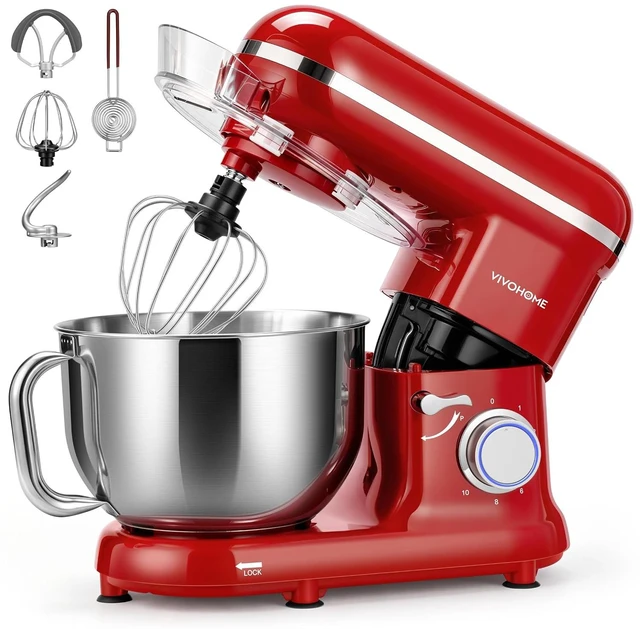 Main image of Stand Mixer, 6-Quart Tilt-Head Kitchen Mixer with Bowl, Red