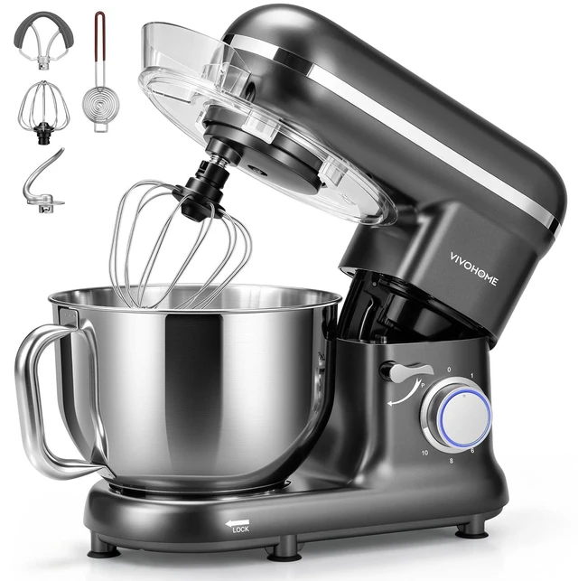 Main image of Stand Mixer, 6-Quart Tilt-Head Kitchen Mixer with Bowl, Gray