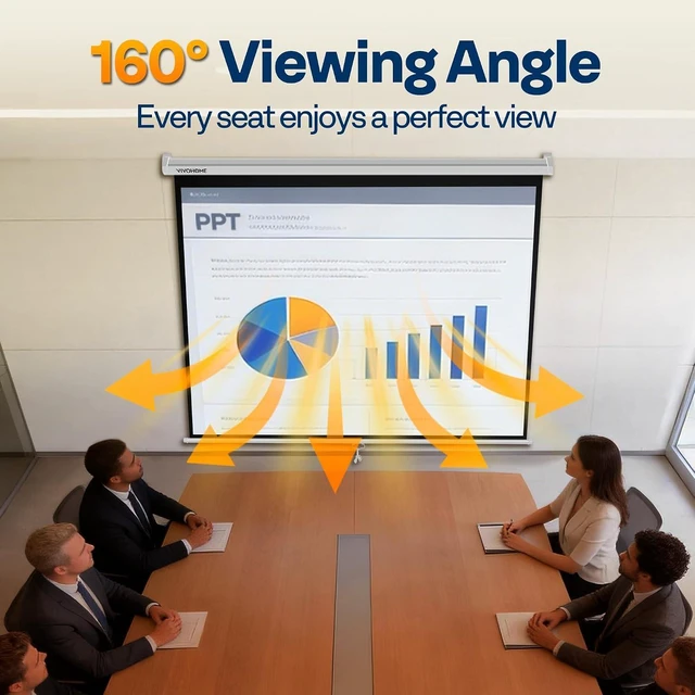 Alt view image 7 of 7 - 120 Inch 1:1 Pull Down Projector Screen, White