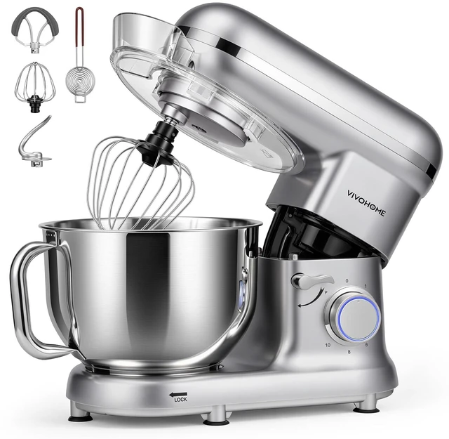 Main image of Stand Mixer, 6-Quart Tilt-Head Kitchen Mixer with Bowl, Silver