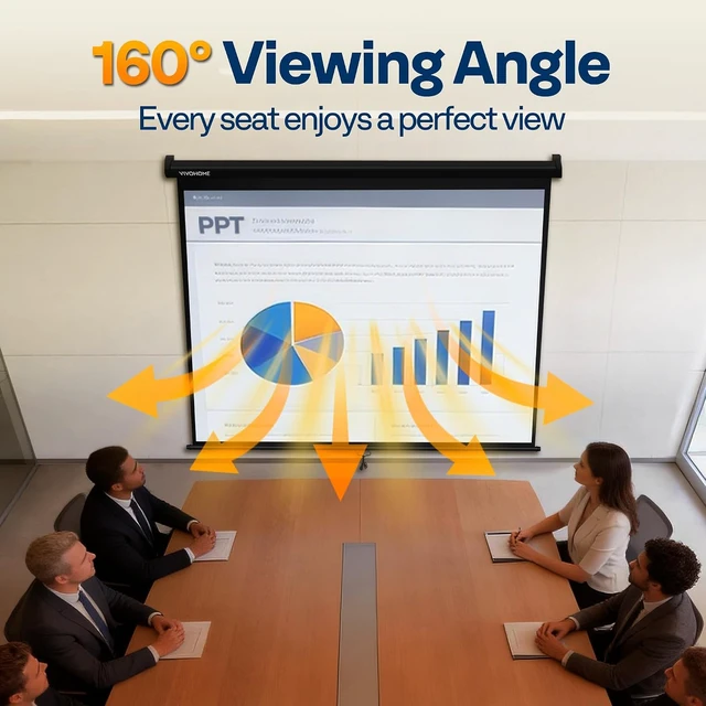 Alt view image 7 of 7 - 120 Inch 1:1 Pull Down Projector Screen, Black
