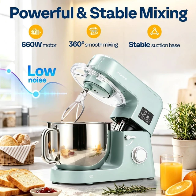 Alt view image 2 of 7 - 9-in-1 Stand Mixer with Fermentation & Timer, 7.5-Quart, Blue