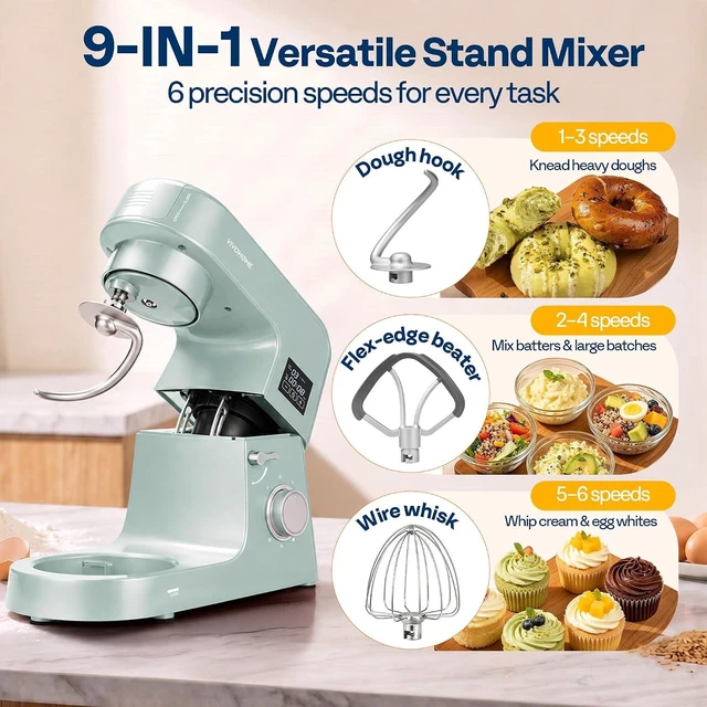 Alt view image 3 of 7 - 9-in-1 Stand Mixer with Fermentation & Timer, 7.5-Quart, Blue