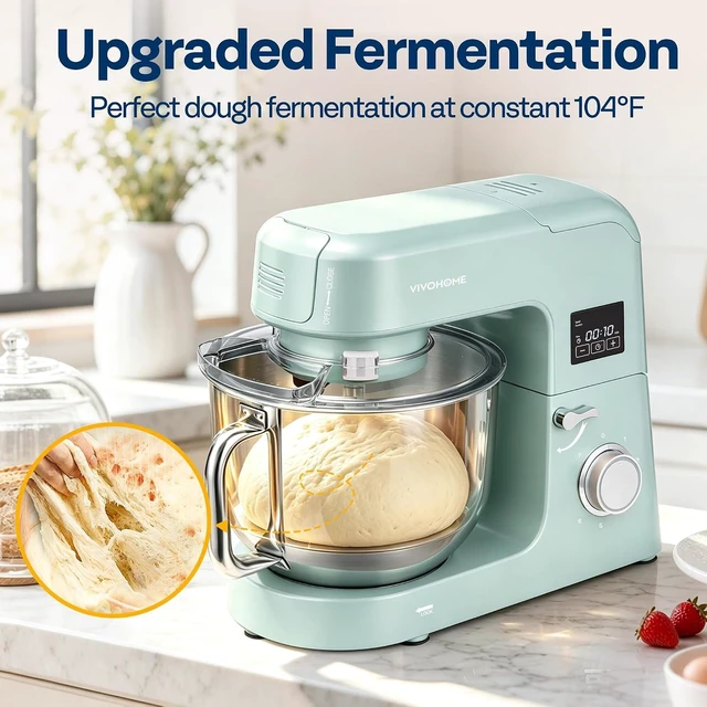Alt view image 4 of 7 - 9-in-1 Stand Mixer with Fermentation & Timer, 7.5-Quart, Blue