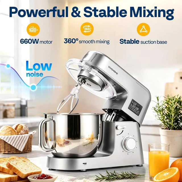 Alt view image 2 of 7 - 9-in-1 Stand Mixer with Fermentation & Timer, 7.5-Quart, Silver