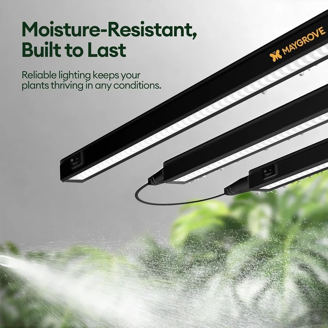 Alt view image 6 of 7 - Grow Lights for Indoor Plants, Sunlike Full Spectrum 5000K 1FT LED Growing Lamp 28W (4 x 7W), T5 Grow Light Strip for Seed Starting, Vegetables, Linkable, Black, 4-Pack