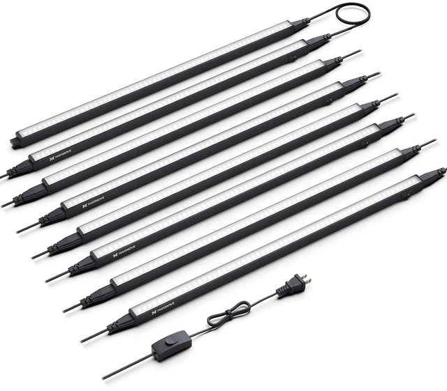 Main image of Grow Lights for Indoor Plants, Sunlike Full Spectrum 5000K 2FT LED Growing Lamp 120W (8 x 15W), T5 Grow Light Strip for Seed Starting, Vegetables, Linkable, Black, 8-Pack