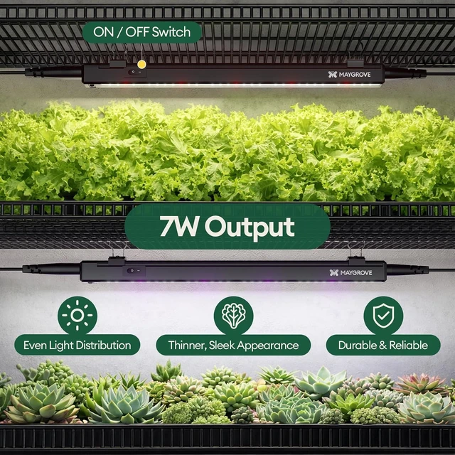 Alt view image 2 of 7 - Grow Lights for Indoor Plants, Tunable Spectrum 1FT LED Growing Lamp 56W (8 x 7W), T5 Grow Light Strip for Seed Starting, Vegetables, Linkable, Black, 8-Pack