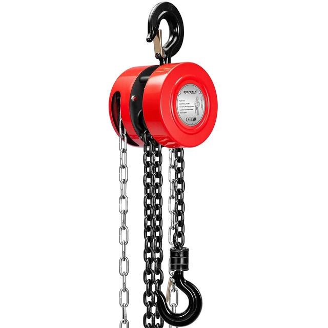 Main image of Hand Chain Hoist 1 Ton 2200 Lbs Capacity 10 Feet with 2 Hooks