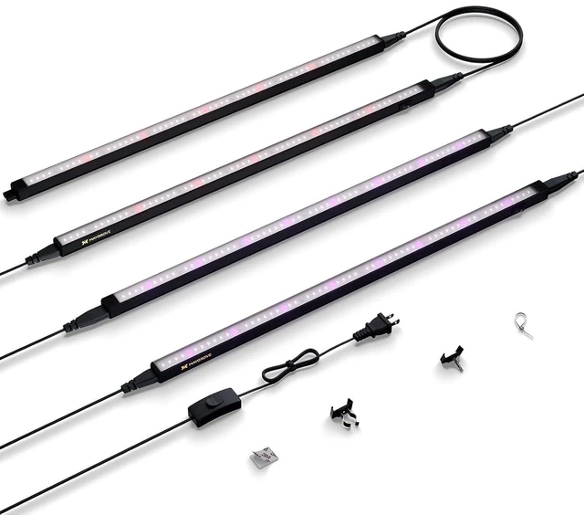 Main image of Grow Lights for Indoor Plants, Tunable Spectrum 2FT LED Growing Lamp 28W (4 x 15W), T5 Grow Light Strip for Seed Starting, Vegetables, Linkable, Black, 4-Pack