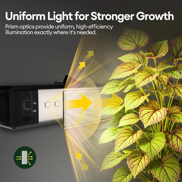 Alt view image 4 of 7 - Grow Lights for Indoor Plants, Tunable Spectrum 1FT LED Growing Lamp 28W (4 x 7W), T5 Grow Light Strip for Seed Starting, Vegetables, Linkable, Black, 4-Pack