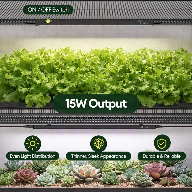 Alt view image 2 of 7 - Grow Lights for Indoor Plants, Tunable Spectrum 2FT LED Growing Lamp 28W (4 x 15W), T5 Grow Light Strip for Seed Starting, Vegetables, Linkable, Black, 4-Pack