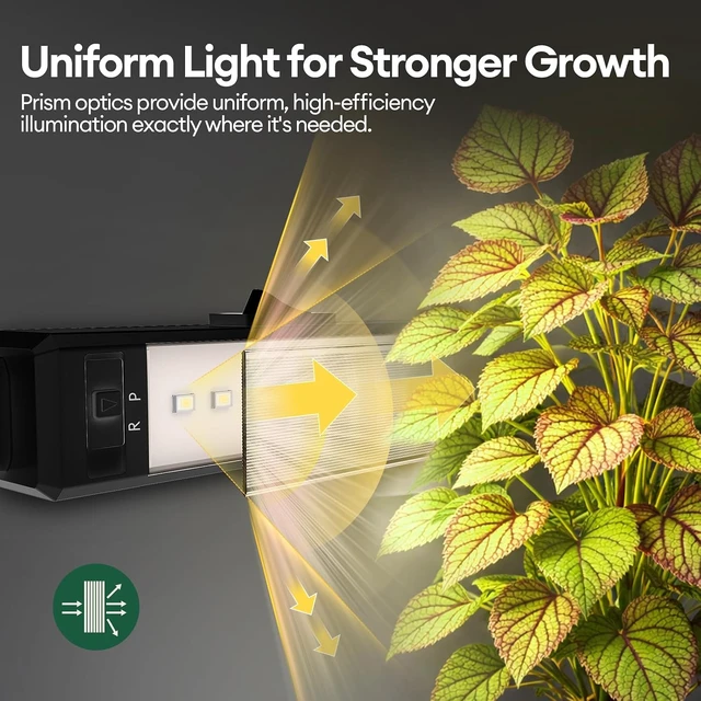 Alt view image 4 of 7 - Grow Lights for Indoor Plants, Tunable Spectrum 1FT LED Growing Lamp 56W (8 x 7W), T5 Grow Light Strip for Seed Starting, Vegetables, Linkable, Black, 8-Pack