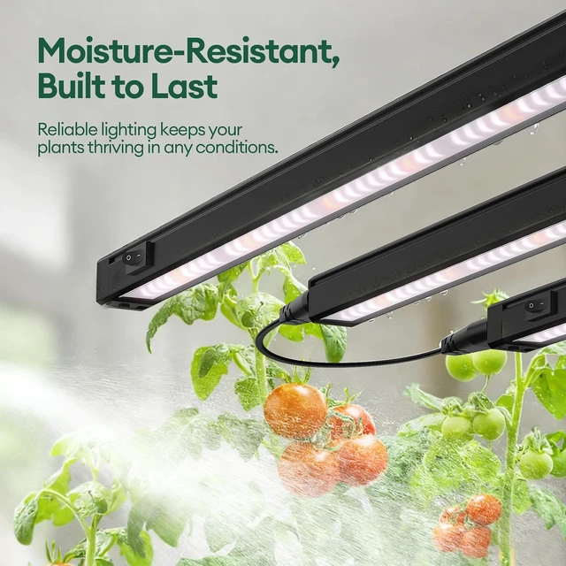 Alt view image 6 of 7 - Grow Lights for Indoor Plants, Tunable Spectrum 1FT LED Growing Lamp 56W (8 x 7W), T5 Grow Light Strip for Seed Starting, Vegetables, Linkable, Black, 8-Pack