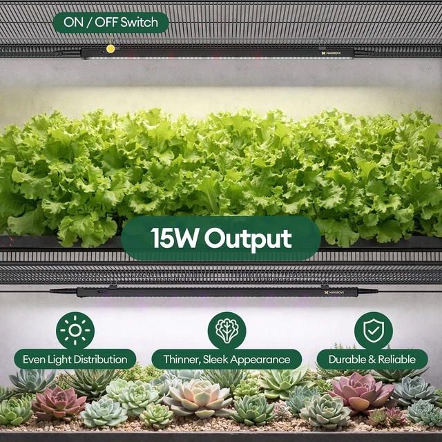 Alt view image 2 of 7 - Grow Lights for Indoor Plants, Tunable Spectrum 2FT LED Growing Lamp 120W (8 x 15W), T5 Grow Light Strip for Seed Starting, Vegetables, Linkable, Black, 8-Pack