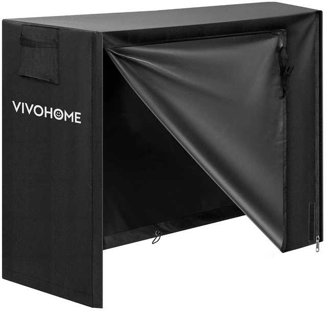 Main image of 4ft Waterproof Outdoor Firewood Log Rack Cover, Black