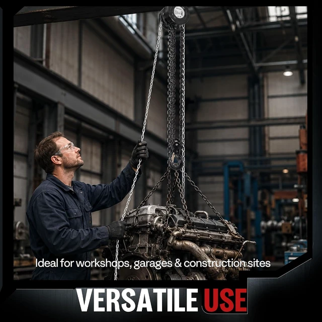 Alt view image 7 of 7 - Hand Chain Hoist 2 Ton 4400 Lbs Capacity 10 Feet with 2 Hooks