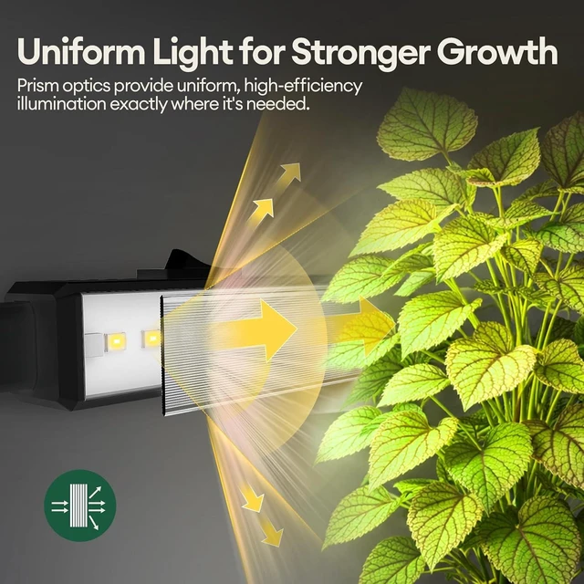 Alt view image 4 of 7 - Grow Lights for Indoor Plants, Sunlike Full Spectrum 5000K 1FT LED Growing Lamp 56W (8 x 7W), T5 Grow Light Strip for Seed Starting, Vegetables, Linkable, Black, 8-Pack