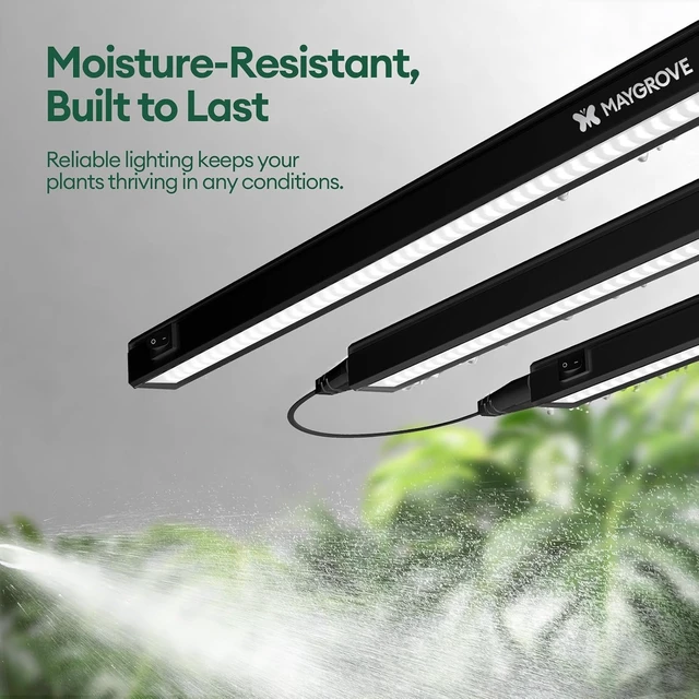 Alt view image 6 of 7 - Grow Lights for Indoor Plants, Sunlike Full Spectrum 5000K 1FT LED Growing Lamp 56W (8 x 7W), T5 Grow Light Strip for Seed Starting, Vegetables, Linkable, Black, 8-Pack