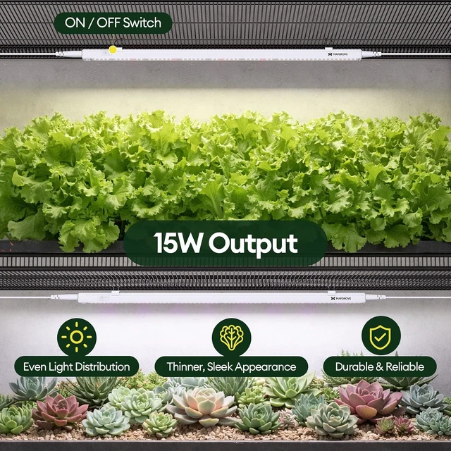 Alt view image 2 of 7 - Grow Lights for Indoor Plants, Tunable Spectrum 2FT LED Growing Lamp 28W (4 x 15W), T5 Grow Light Strip for Seed Starting, Vegetables, Linkable, White, 4-Pack