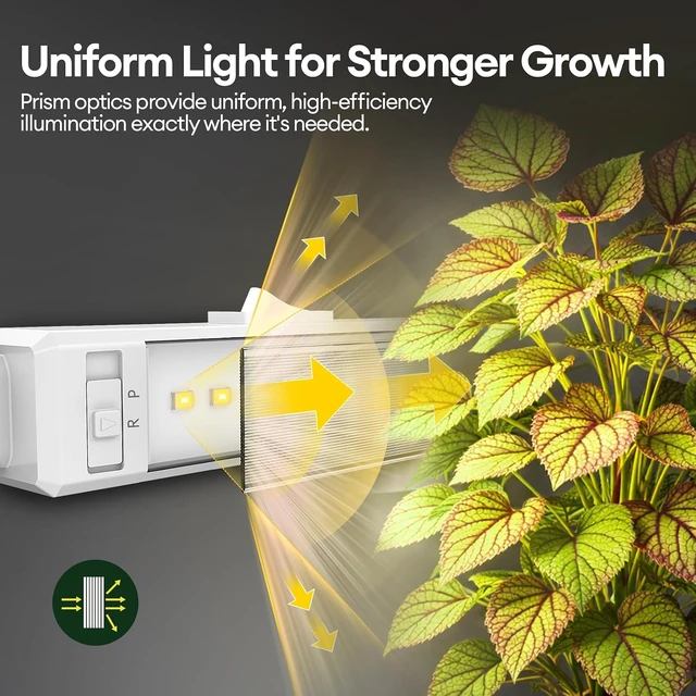 Alt view image 4 of 7 - Grow Lights for Indoor Plants, Tunable Spectrum 2FT LED Growing Lamp 28W (4 x 15W), T5 Grow Light Strip for Seed Starting, Vegetables, Linkable, White, 4-Pack