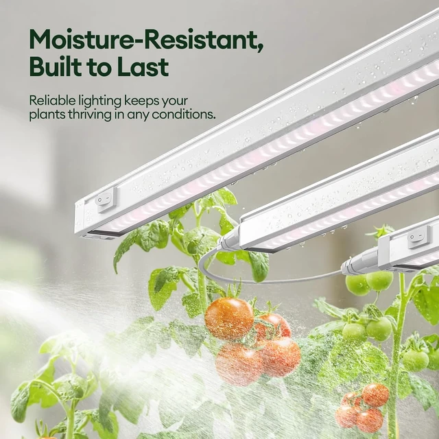 Alt view image 6 of 7 - Grow Lights for Indoor Plants, Tunable Spectrum 2FT LED Growing Lamp 28W (4 x 15W), T5 Grow Light Strip for Seed Starting, Vegetables, Linkable, White, 4-Pack