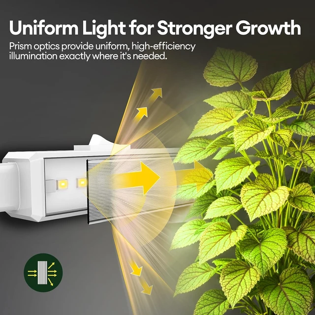 Alt view image 4 of 7 - Grow Lights for Indoor Plants, Sunlike Full Spectrum 5000K 2FT LED Growing Lamp 60W (4 x 15W), T5 Grow Light Strip for Seed Starting, Vegetables, Linkable, White, 4-Pack
