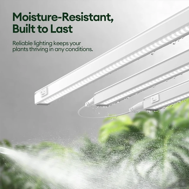 Alt view image 6 of 7 - Grow Lights for Indoor Plants, Sunlike Full Spectrum 5000K 2FT LED Growing Lamp 60W (4 x 15W), T5 Grow Light Strip for Seed Starting, Vegetables, Linkable, White, 4-Pack