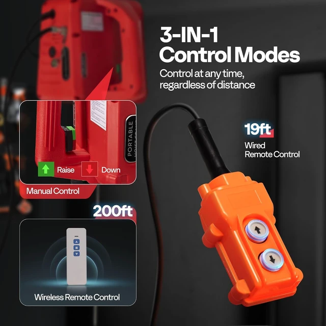 Alt view image 3 of 7 - 3in1 Electric Hoist Winch 1540lbs, 40ft Lifting Height for Towing
